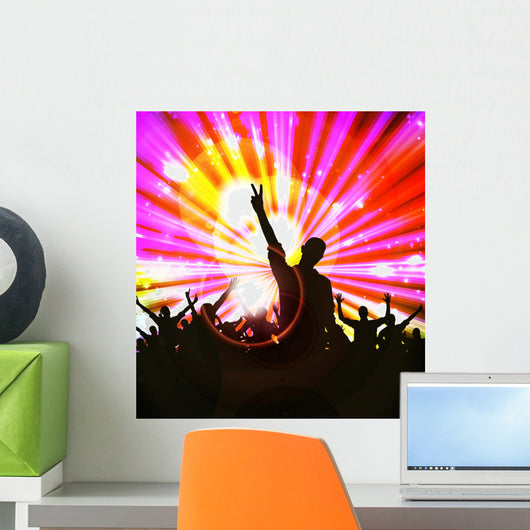 Group Dancing People Music Wall Decal