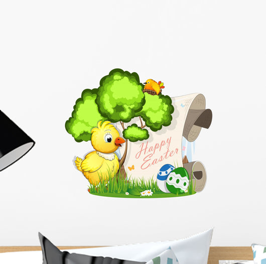 Chicken and Easter Eggs Wall Decal