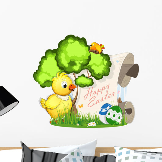Chicken and Easter Eggs Wall Decal