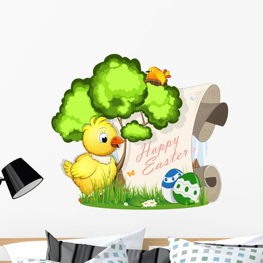 Chicken and Easter Eggs Wall Decal