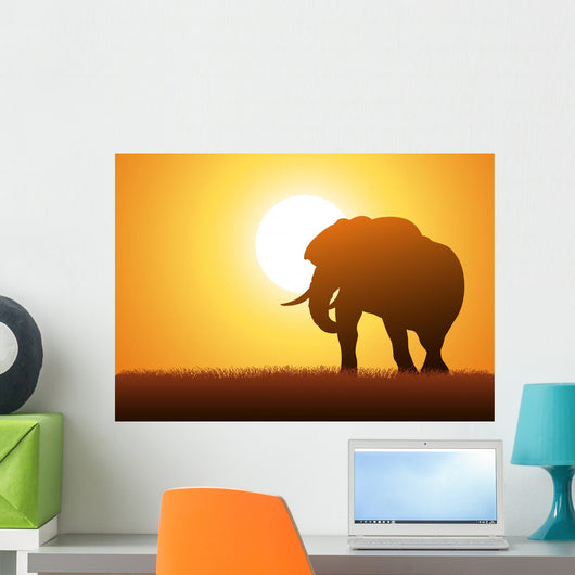 Elephant Silhouette Wall Decal Design 2