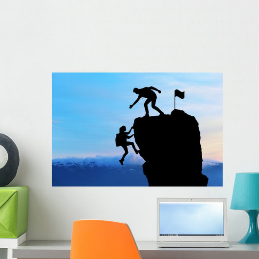 Teamwork Two People Man Wall Decal Design 1