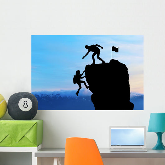 Teamwork Two People Man Wall Decal Design 1