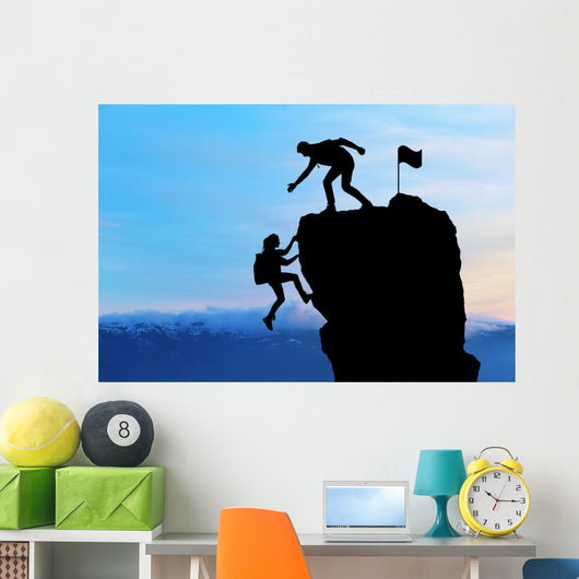 Teamwork Two People Man Wall Decal Design 1