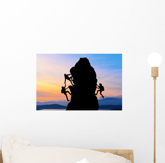 Teamwork Two Men Travelers Wall Decal Design 1