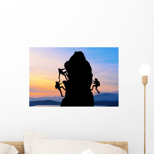 Teamwork Two Men Travelers Wall Decal Design 1