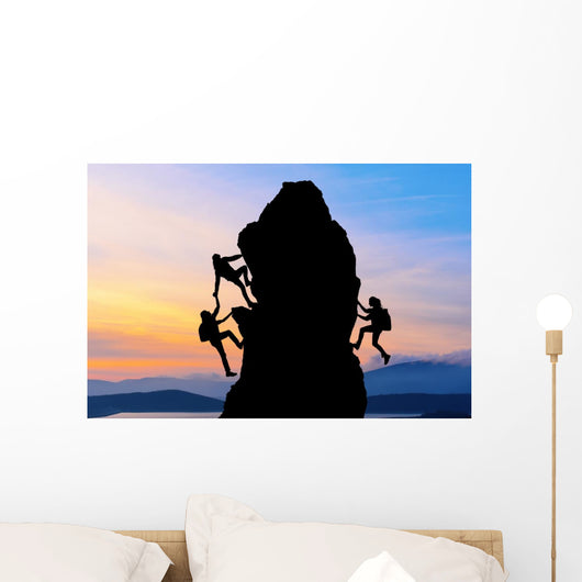 Teamwork Two Men Travelers Wall Decal Design 1