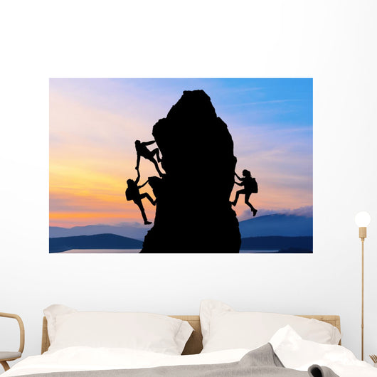 Teamwork Two Men Travelers Wall Decal Design 1