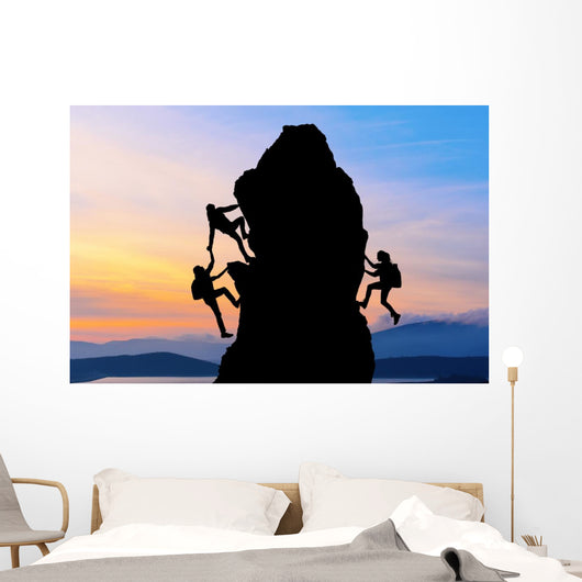 Teamwork Two Men Travelers Wall Decal Design 1
