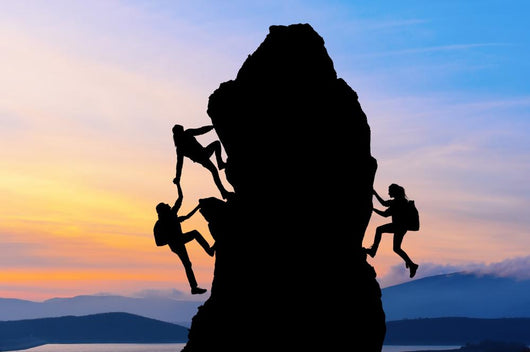 Teamwork Two Men Travelers Wall Decal Design 1