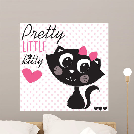 Pretty Little Black Cat Wall Decal