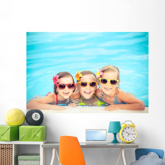Happy Children Swimming Pool Wall Decal