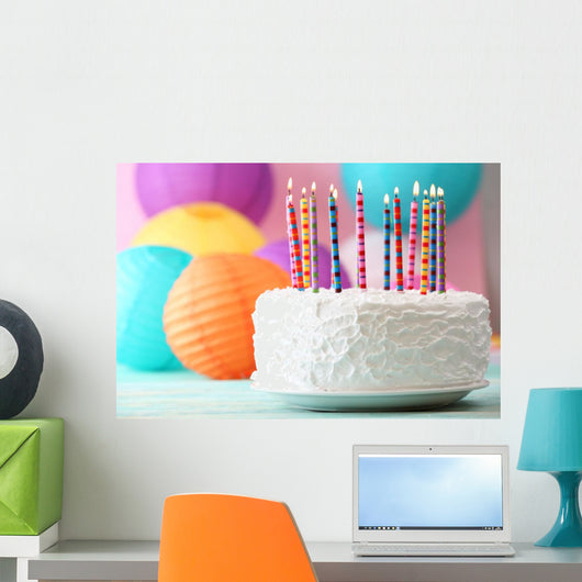 Birthday Cake with Candles Wall Decal