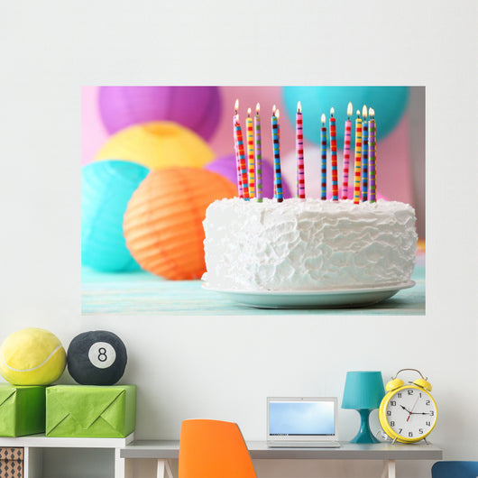 Birthday Cake with Candles Wall Decal