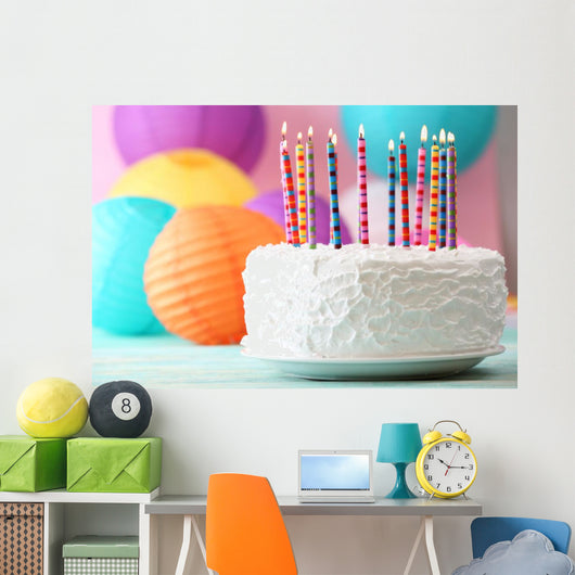 Birthday Cake with Candles Wall Decal