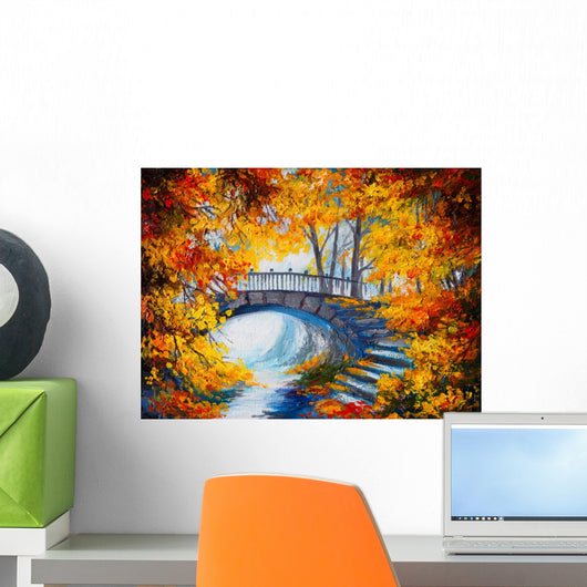 Oil Painting Autumn Forest Wall Decal