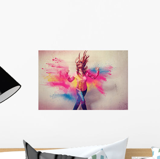 Dancing Girl Powder Explosion Wall Decal