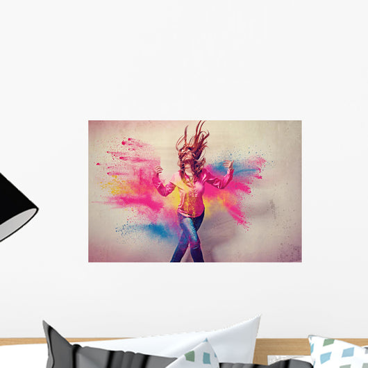 Dancing Girl Powder Explosion Wall Decal