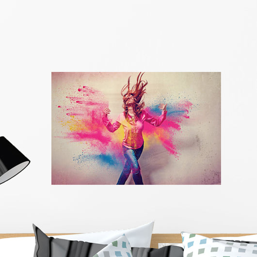Dancing Girl Powder Explosion Wall Decal