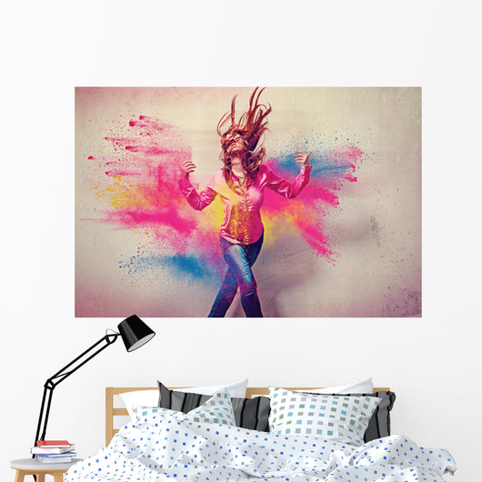 Dancing Girl Powder Explosion Wall Decal