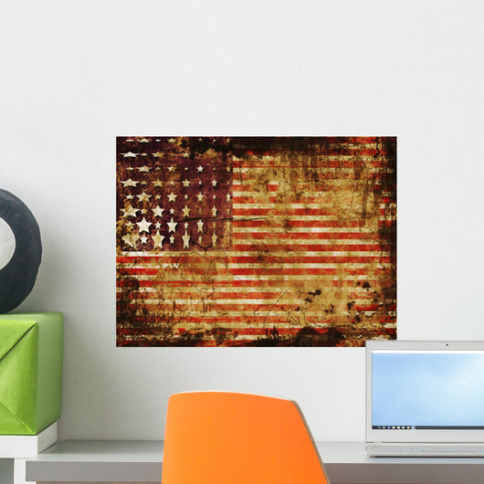 American Flag Grunge Wall Decal
