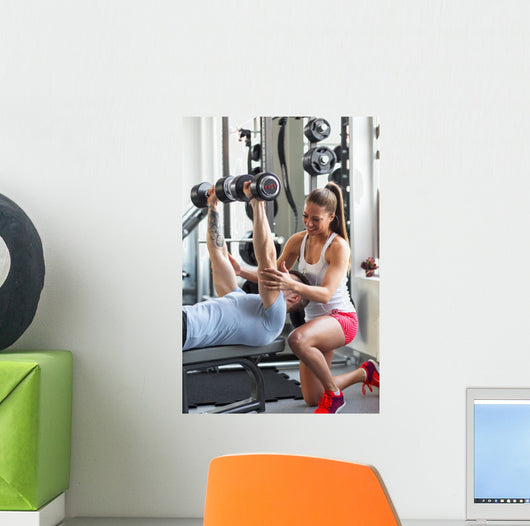 Fitness Instructor Exercising with Wall Decal