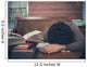 Tired Student Surrounded Books Wall Decal