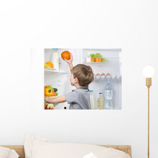 Little Cute Boy Picking Wall Decal