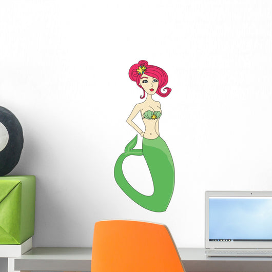 Beautiful Mermaid Doodle Illustration Wall Decal