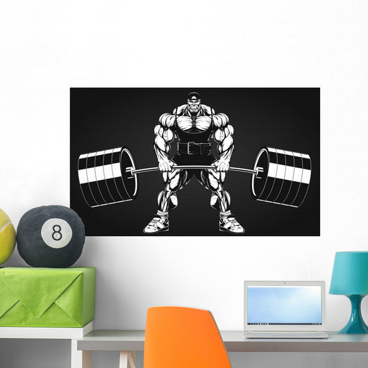 Bodybuilder with Barbell Wall Decal