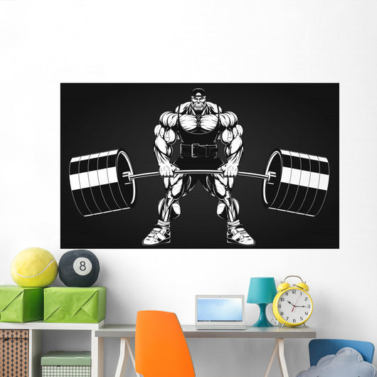 Bodybuilder with Barbell Wall Decal