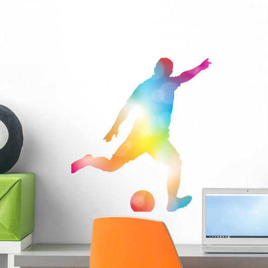 Abstract Soccer Player Scoring Wall Decal