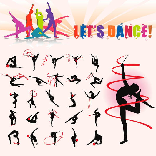 Vector Silhouettes Artistic Gymnastics Wall Decal