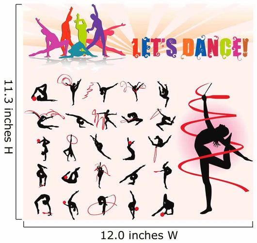 Vector Silhouettes Artistic Gymnastics Wall Decal