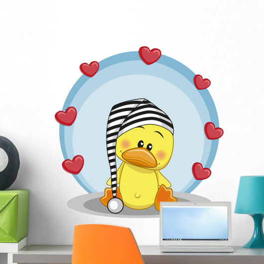 Duck with Hearts Wall Decal