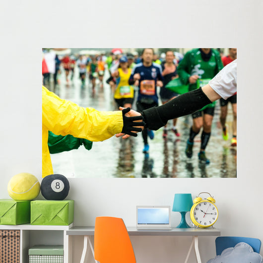 Young Give His Hand Wall Decal