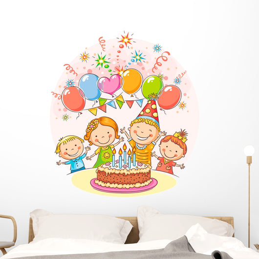 Happy Kids Birthday Party Wall Decal