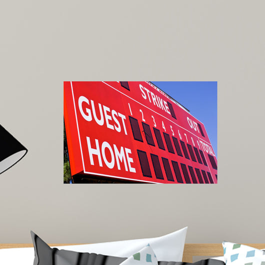 Red Baseball Scoreboard Cropped Wall Decal