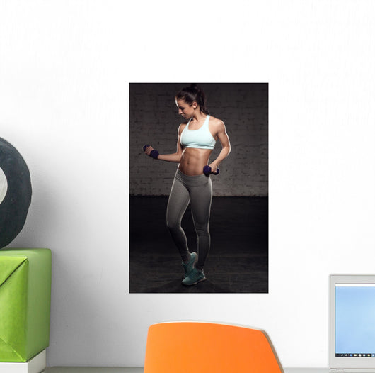 Fitness Female Woman with Wall Decal