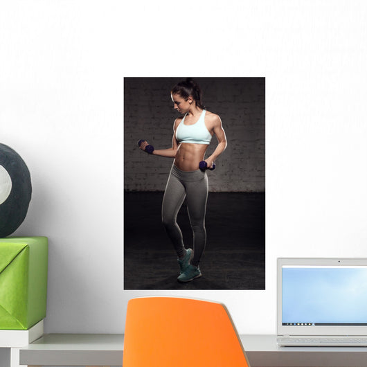 Fitness Female Woman with Wall Decal