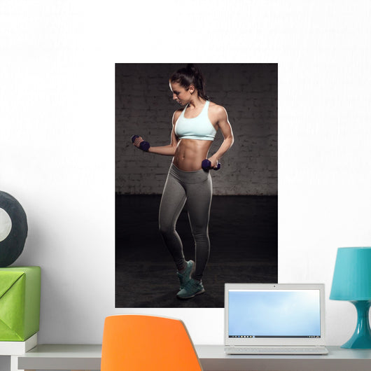 Fitness Female Woman with Wall Decal