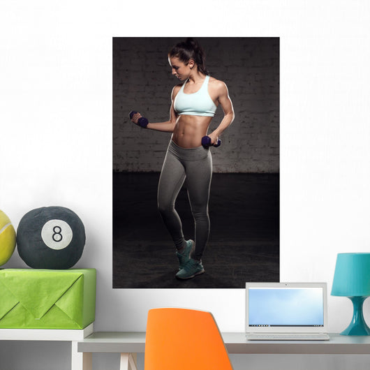 Fitness Female Woman with Wall Decal
