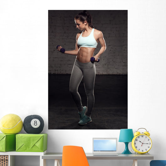 Fitness Female Woman with Wall Decal