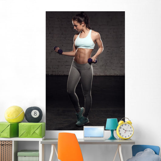 Fitness Female Woman with Wall Decal