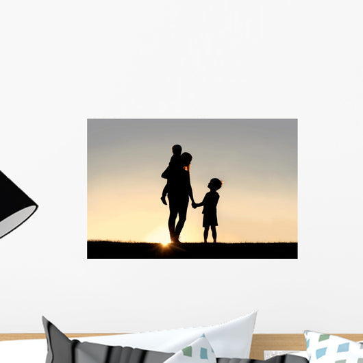Silhouette Mother and Young Wall Decal