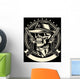Cowboy Skull with Handguns Wall Decal