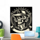 Cowboy Skull with Handguns Wall Decal