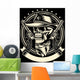 Cowboy Skull with Handguns Wall Decal