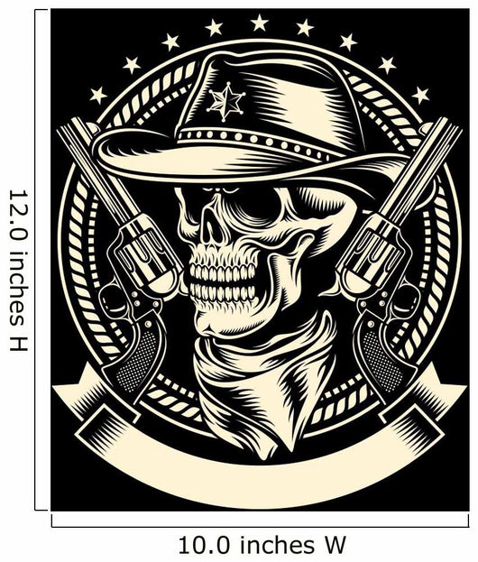 Cowboy Skull with Handguns Wall Decal