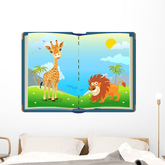 Book about Jungle Animals Wall Decal